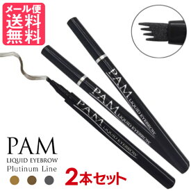 2本セット PAM リキッドアイブロー プラチナライン 落ちない 眉毛 眉墨 ペンシル