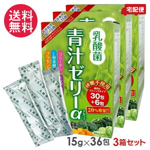 3箱セット 乳酸菌青汁ゼリーα 15g×36袋 砂糖不使用 ゼリータイプ