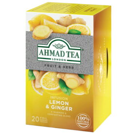 アーマッドティー ハーブティー レモン＆ジンジャー ティーバッグ 20袋 AHMAD TEA ノンカフェイン 紅茶 ティーバッグ