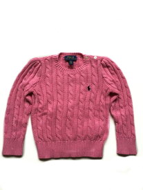 POLO RALPH LAUREN KIDS Cable knit cotton sweater ラルフローレン　ケーブルニット コットン セーター(PINK/Button)