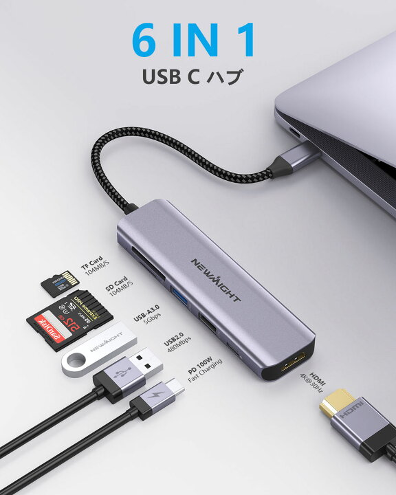 楽天市場】【保証付き】即納♪ USB-C ハブ 軽量 スリム タイプC 正規 