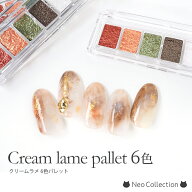 新感覚しっとりパウダー♪クリームラメ6色パレット ラメパレット グリッター マイカ ネイルアート エフェ…