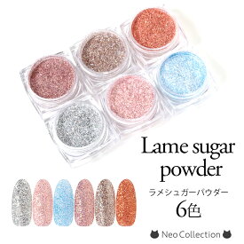 シュガーパウダー 全6色 ケース入り グリッター ラメ ネイル キャンディー 砂糖 オーロラ フェアリー ゆめかわ ピンク ブルー シルバー ゴールド オレンジ