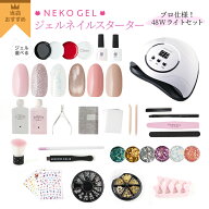 【 選べるベース 】 超豪華！特盛 ジェルネイル キット 【 本格48Wライト付き 】 ジェル10個入り トレン…
