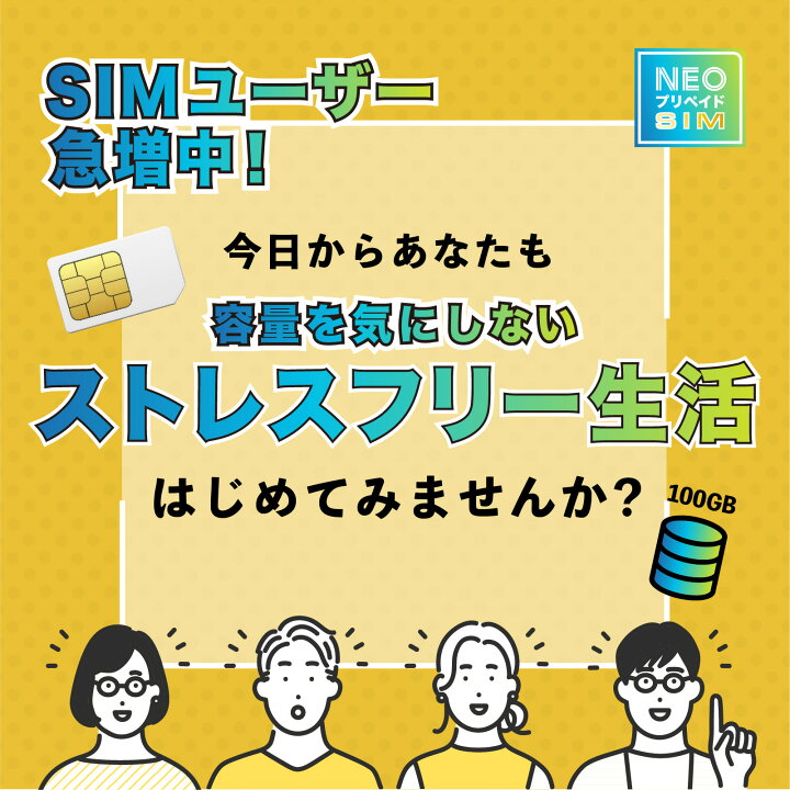 楽天市場】【SoftBank回線】大容量 100GB 12ヶ月使い切りプラン 契約 