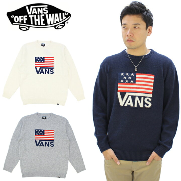 楽天市場】バンズ VANS American Flag Jacquard Crew Knit メンズ 
