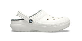 ＼SUPER SALE／クロックス サンダル CROCS クラシック ラインド クロッグ classic lined clog ホワイト/グレー(10M) メンズ レディースボア 秋冬 男女兼用 父の日