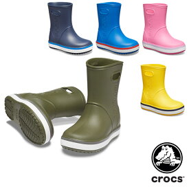 【ポイント5倍以上】クロックス CROCS クロックバンド レイン ブーツ キッズ crocband rain boot kids 長靴 子供用 [BB]