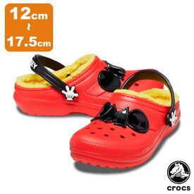 【ポイント5倍以上】クロックス CROCS クラシック ラインド ディズニー ミッキー マウス クロッグ トドラー classic lined Disney Mickey Mouse clog t キッズ サンダル シューズ ボア 秋冬 子供用 [AA]