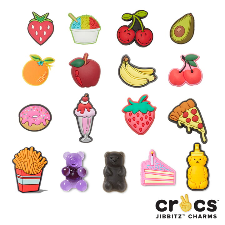 楽天市場 クロックス Crocs ジビッツ Jibbitz 食べ物 クロックス シューズアクセサリー 果物 フルーツ ゆうパケット可 Pnk 小物 2 Neo Globe