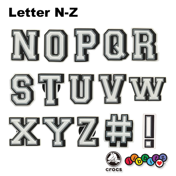 クロックス(CROCS) ジビッツ(jibbitz) レター（N-Z)(Letter N-Z)  クロックス シューズアクセサリー アルファベットイニシャル ゆうパケット可 [SKY] [小物] [AA-2]