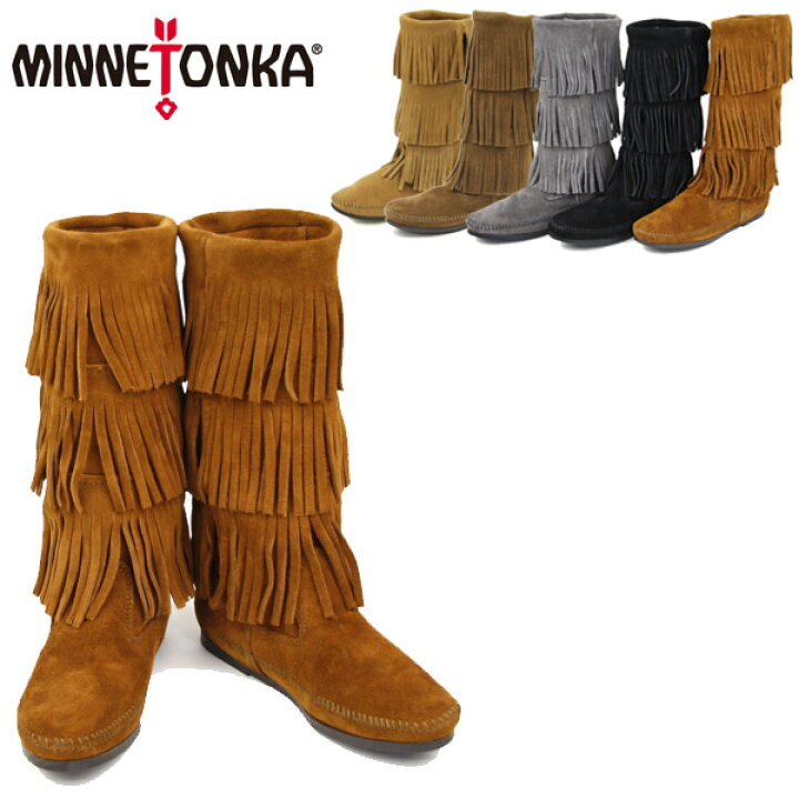 楽天市場】【アウトレット】MINNETONKA Calf Hi 3-Layer Fringe Boot  