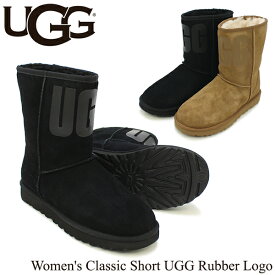 ＼SUPER SALE／アグ UGG ウィメンズ クラシック ショート アグ ラバー　ロゴ Women's Classic Short UGG Rubber Logo ムートンブーツ [CC]