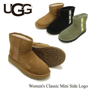 アグ (UGG) ウィメンズ クラシック ミニ サイド ロゴ（Women's Classic Mini Side Logo)/ムートンブーツ/ショート 送料無料 正規品 [CC]