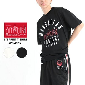 �}���n�b�^�� �|�[�e�[�W ����T�V���c Manhattan Portage S/S Print T-Shirt SPALDING MP-M574 �v�����gT�V���c ����