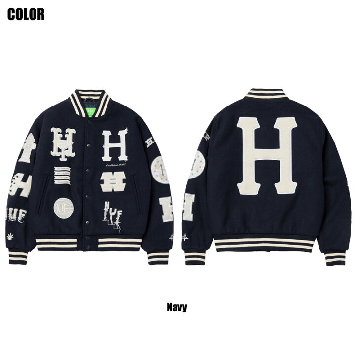楽天市場】ハフ HUF 20 YEAR CLASSIC H VARSITY JACKET バーシティー  