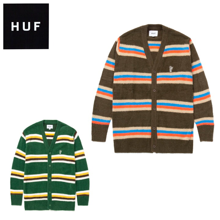 楽天市場】ハフ HUF 1984 MOHAIR STRIPE CARDIGAN モヘア カーディガン 