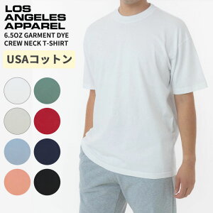 ���T���[���X �A�p���� ����T�V���c LOS ANGELS APPAREL 6.5oz Garment Dye Crew Neck T-Shirt ���j�Z�b�N�X �����Y ���f�B�[�X T�V���c ���nT �J�b�g�\�[ 1801gd �l�R�|�X��������