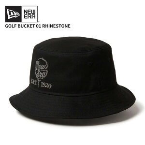 ニューエラ ゴルフ メンズ バケットハット レディース バケハ NEW ERA バケット01 Rhinestone ラインストーン ブラック 帽子 ハット 14669049