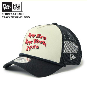 �j���[�G�� �����Y ���b�V���L���b�v �X�q ���f�B�[�X NEW ERA 9FORTY A-Frame�g���b�J�[ Wave Logo �N���[���z���C�g/�u���b�N �X�i�b�v�o�b�N 14744861