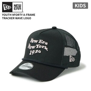 �j���[�G�� ���b�V���L���b�v �L�b�Y NEW ERA Youth 9FORTY A-Frame�g���b�J�[ Wave Logo �u���b�N �X�q �q�� 14746994