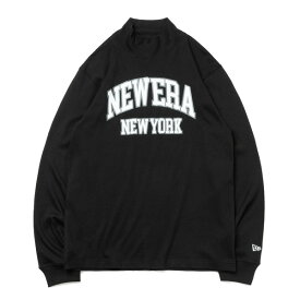 ニューエラ Tシャツ NEW ERA ハイカラー 長袖 ウォーム NEW ERA NEW YORK ウィンターコットン ブラック ゴルフ ハイネック トップス カットソー メンズ 男性 父の日