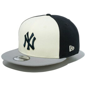 ニューエラ キャップ NEW ERA 9FIFTY MLB Tri-Color ニューヨーク・ヤンキース クロームホワイト/ネイビー グレーバイザー ゴルフ 帽子 父の日