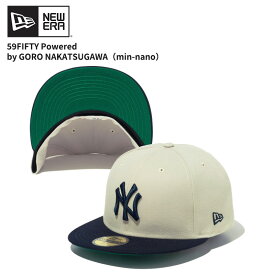 【ポイント5倍以上】ニュー エラ NEW ERA 59FIFTY Powered by GORO NAKATSUGAWA（min-nano）ニューヨーク・ヤンキース ストーン ネイビーバイザーキャップ 帽子