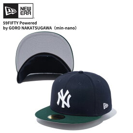【ポイント5倍以上】ニュー エラ NEW ERA 59FIFTY Powered by GORO NAKATSUGAWA（min-nano）ニューヨーク・ヤンキース ネイビー ダークグリーンバイザー キャップ 帽子