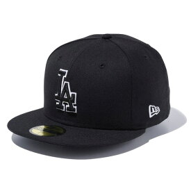【ポイント5倍以上】ニュー エラ NEW ERA 59FIFTY ロサンゼルス・ドジャース ブラック × ブラック ホワイトアウトライン キャップ 帽子