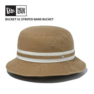 �j���[�G�� �o�P�b�g�n�b�g �o�P�n NEW ERA �o�P�b�g01 Striped Band Bucket �J�[�L/�N���[���z���C�g �X�q 14109558