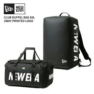 ニューエラ ボストンバッグ NEW ERA クラブ ダッフルバッグ 50L 2ウェイ プリントロゴ ブラック 旅行 ス…