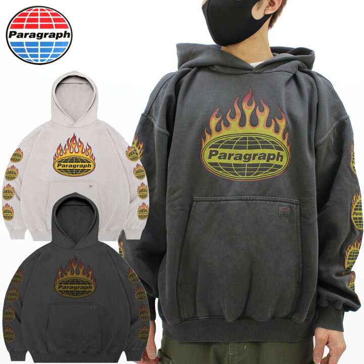 楽天市場】パラグラフ paragraph FIRE FRAME LOGO WASH HOODIE NO.08  