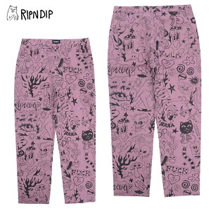 ���b�v���f�B�b�v RIPNDIP We Don't Care Twill Pants Mauve �R�b�g���p���c �����O�p���c �j�� �����Y rnd9521