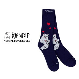 リップンディップ RIPNDIP NERMAL LOVES SOCKS NAVY 靴下 ソックス rndspr24217 ネコポス送料無料