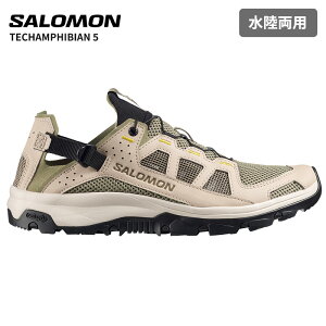 �T������ �����Y ���� �ʋC�� �E�H�[�^�[�V���[�Y SALOMON �e�b�N�A���t�B�r�A�� 5 TECHAMPHIBIAN 5 Eucalyptus / Aloe / Cyber Yellow L49104300