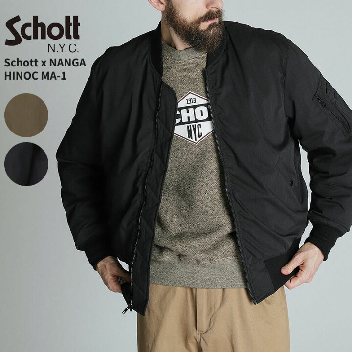 楽天市場】ショット×ナンガ メンズ ヒノック MA-1 Schott x NANGA 