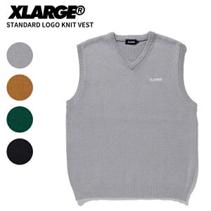 �G�N�X�g�����[�W �����Y X-LARGE STANDARD LOGO KNIT VEST �j�b�g �x�X�g �g�b�v�X �����Y 101223015001