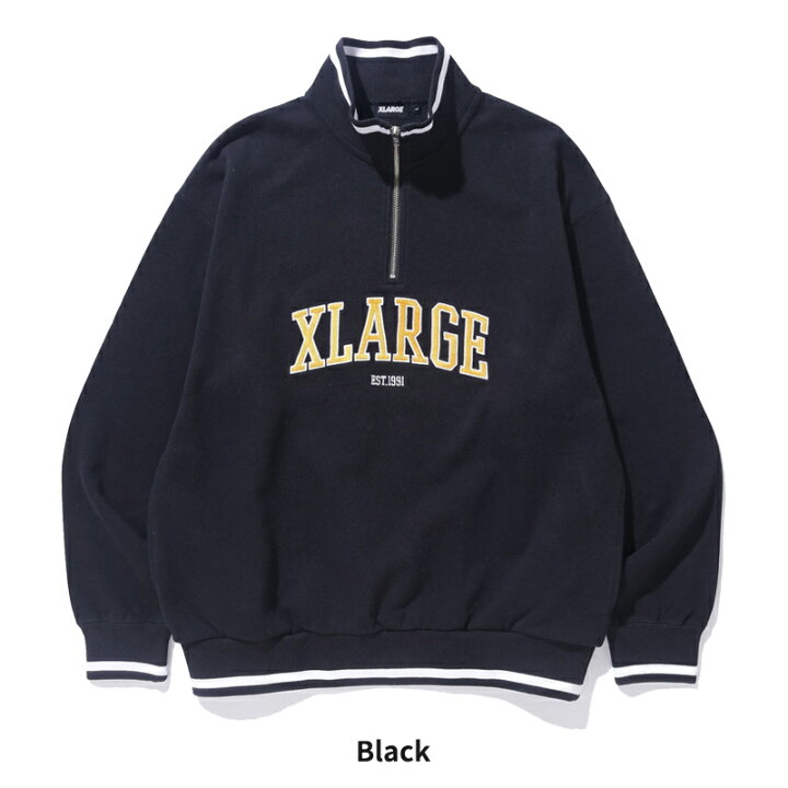 楽天市場】エクストララージ XLARGE STRIPED RIB HALF ZIP SWEATSHIRT 