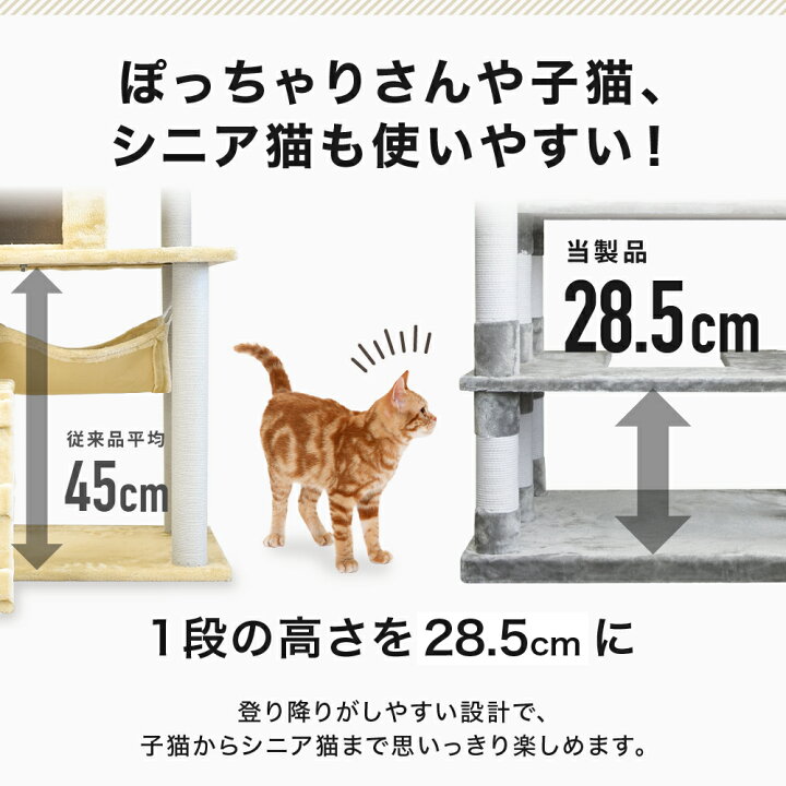 楽天市場 限定 8 26まで限定価格 キャットタワー 猫タワー 猫 キャット タワー 猫用品 据え置き 爪とぎ 多頭飼い Sクラス 落下防止柵 大きい猫 頑丈 Cat 大型ハンモック付 キャットタワースタジアム キャットハウス ペット 家族 おしゃれ 194cm Stadium Liv House