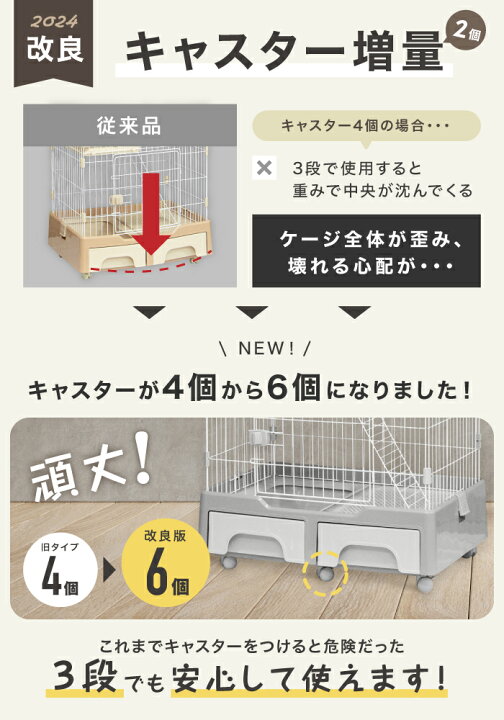 楽天市場】【SALE：金土日セール☆3000円OFF】キャットケージ 3段 