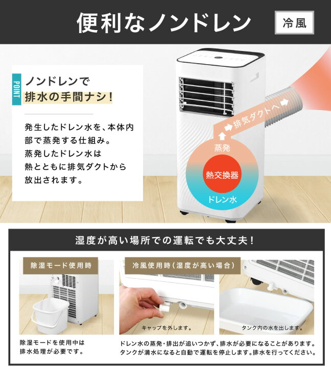 楽天市場】スポットクーラー 4way 8～13畳 温風 冷風 送風 除湿 工事 