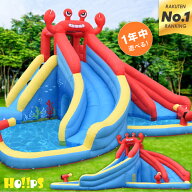 【SALE：スーパーセール限定価格☆10000円OFF】HO!!PS プール "カニさん" トランポリン すべり台 ビニー…