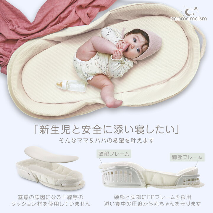 楽天市場 ネオママイズム 新生児と添い寝ができる 折りたたみ ベッドインベッド 使用月齢 新生児 18ヶ月 送料無料 ベビーベッド ３dエアーメッシュ素材 洗濯機で丸洗いok 軽量 持ち運び用バッグ付き ベビーギフト 出産祝い クーファン クーハン ベビー布団