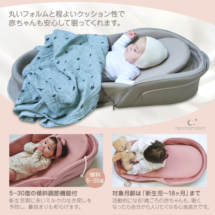楽天市場 ネオママイズム 新生児と添い寝ができる 折りたたみ ベッドインベッド 使用月齢 新生児 18ヶ月 送料無料 ベビーベッド ３dエアーメッシュ素材 洗濯機で丸洗いok 軽量 持ち運び用バッグ付き ベビーギフト 出産祝い クーファン クーハン ベビー布団