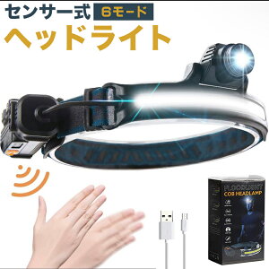 LED �w�b�h���C�g �[�d�� IPX4�h��COB XPG 400lm���P�x 210°�Ɩ� 6��_�����[�h 2000mAh �ő�8���Ԏg�p�\ SOS�_�� ��ނ� ��� �h�� �w�����b�g