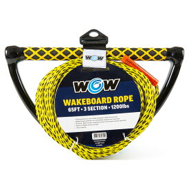 ウェイクボード ハンドル ライン ロープ セット / ハンドル 30.5cm(12インチ) / 全長 19.8m(65ft)