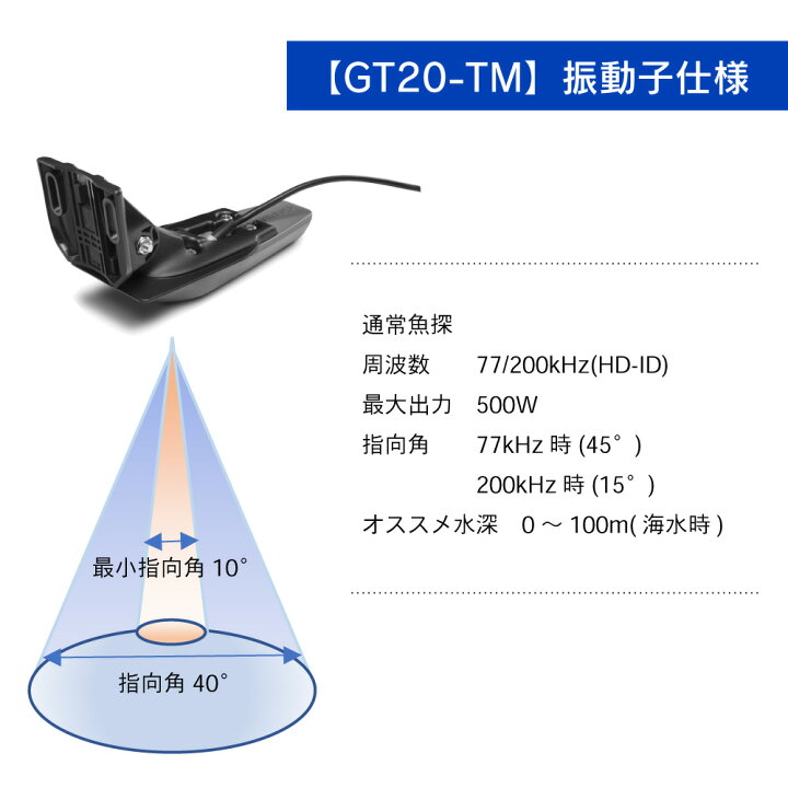 楽天市場】ガーミン 4.3型 GPS 魚探 ECHOMAP Plus 45cv GT20-TM 振動子 