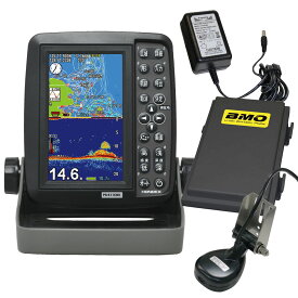 ホンデックス PS-611CNII ディープ仕様 TD25振動子 BMOバッテリーセット GPSアンテナ内蔵 5型ワイド GPS 魚探 100W 50/200kHz 魚群探知機
