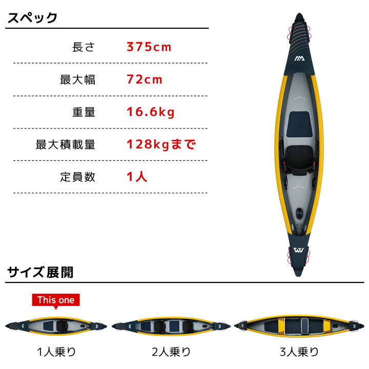楽天市場】KAYAK インフレータブルカヤック AQUA MARINA アクア 